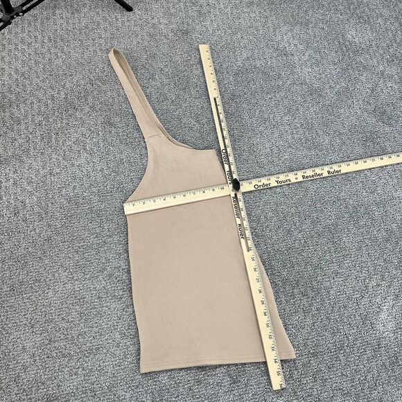 Manière De Voir Skirt Womens US 2 Beige One Shoulder Asymmetric Ribbed Bodycon - Picture 5 of 6